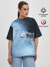 Женская футболка оверсайз / ВОЛК ЗИМА