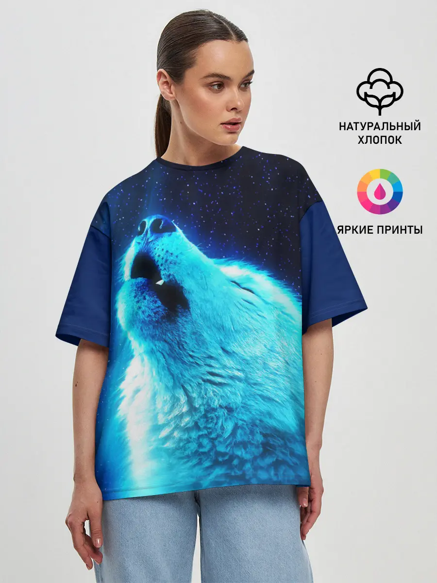 Женская футболка оверсайз / ВОЛЧИЙ ВОЙ