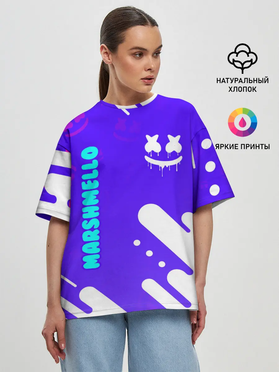 Женская футболка оверсайз / MARSHMELLO / МАРШМЕЛЛОУ