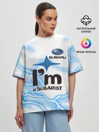 Женская футболка оверсайз / SUBARU