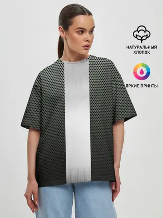 Женская футболка оверсайз / Карбоновый занавес