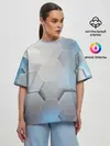 Женская футболка оверсайз / 3D соты