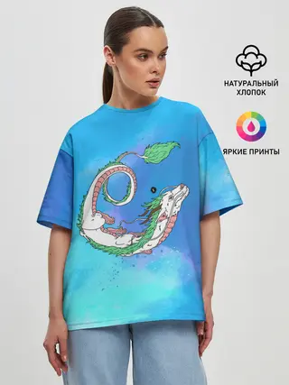 Женская футболка оверсайз / Унесенные призраками Хаку