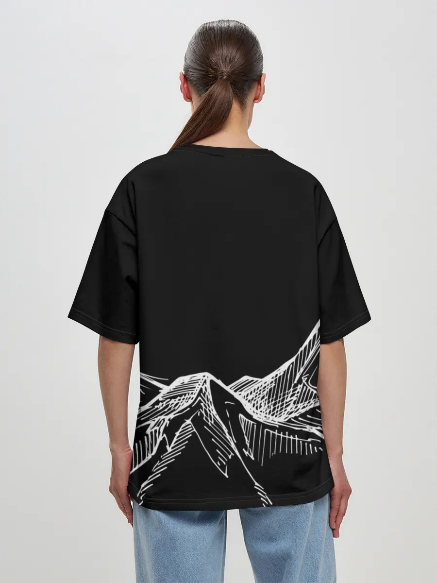 Женская футболка оверсайз / Горы