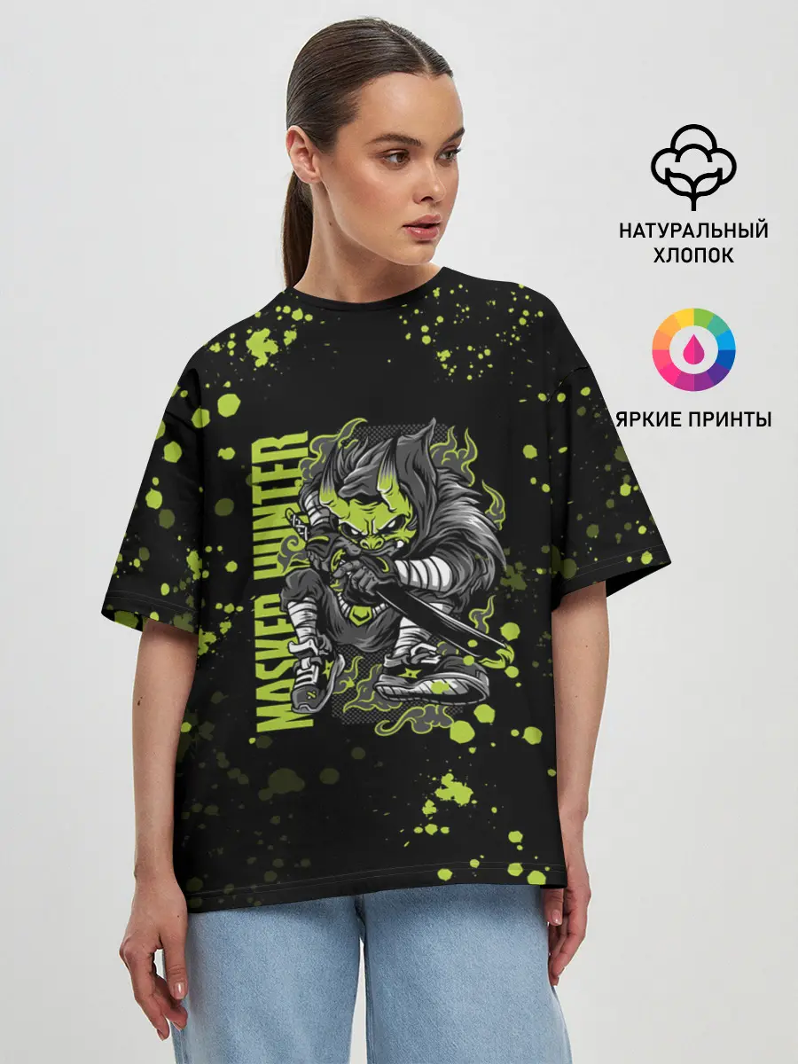 Женская футболка оверсайз / САМУРАЙ | SAMURAI