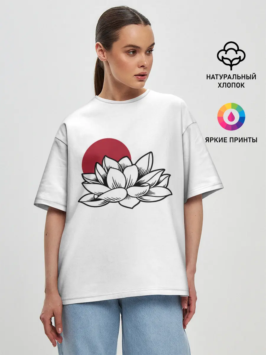 Женская футболка оверсайз / КУВШИНКА НИМФЕЯ | WATER LILY