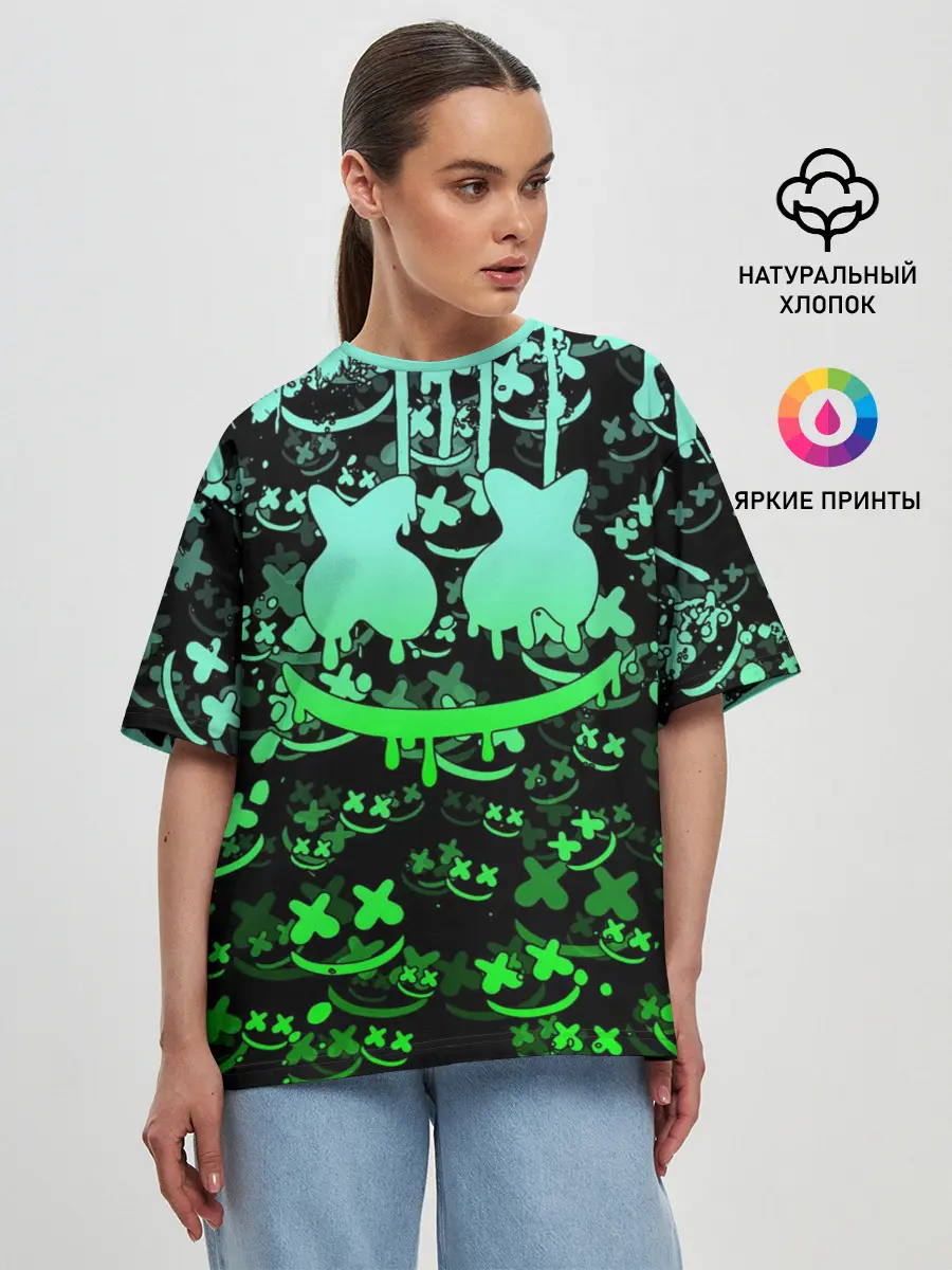 Женская футболка оверсайз / MARSHMELLO