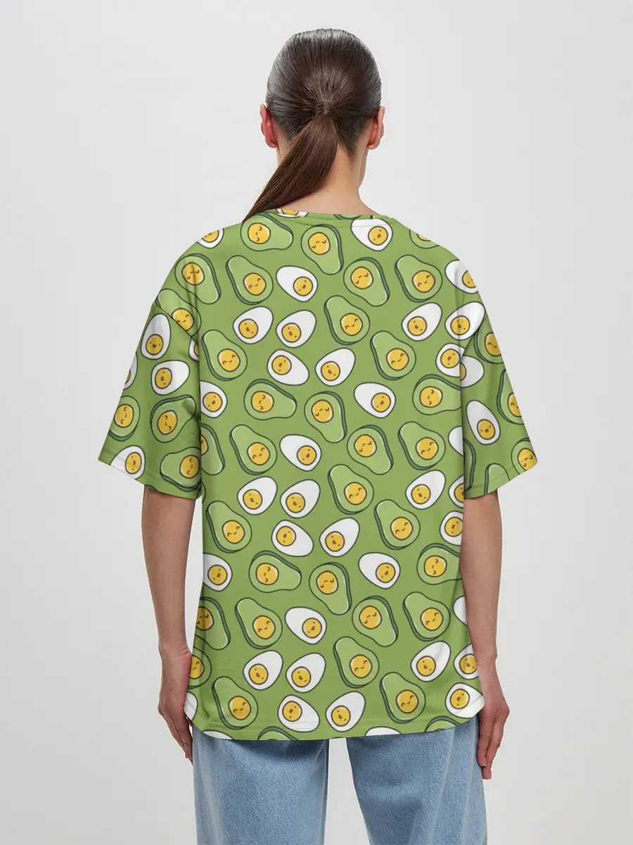 Женская футболка оверсайз / Avocado and Eggs
