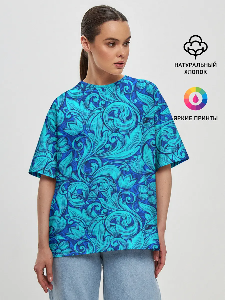 Женская футболка оверсайз / Флора | Flora