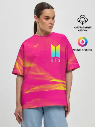Женская футболка оверсайз / BTS / БТС