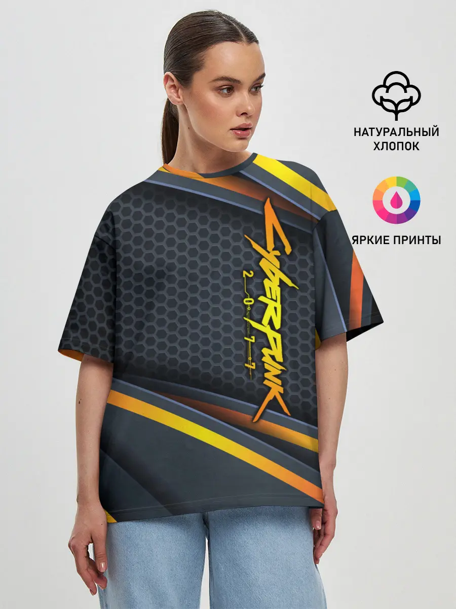 Женская футболка оверсайз / Cyberpunk 2077
