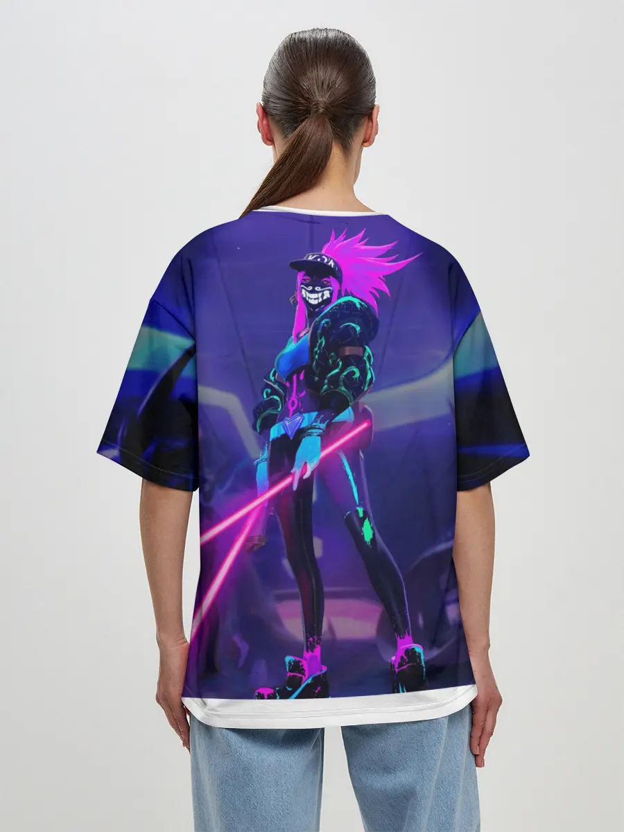 Женская футболка оверсайз / League of legends Akali KDA