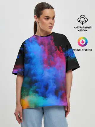 Женская футболка оверсайз / КРАСКИ