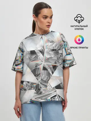 Женская футболка оверсайз / зеркальный калейдоскоп