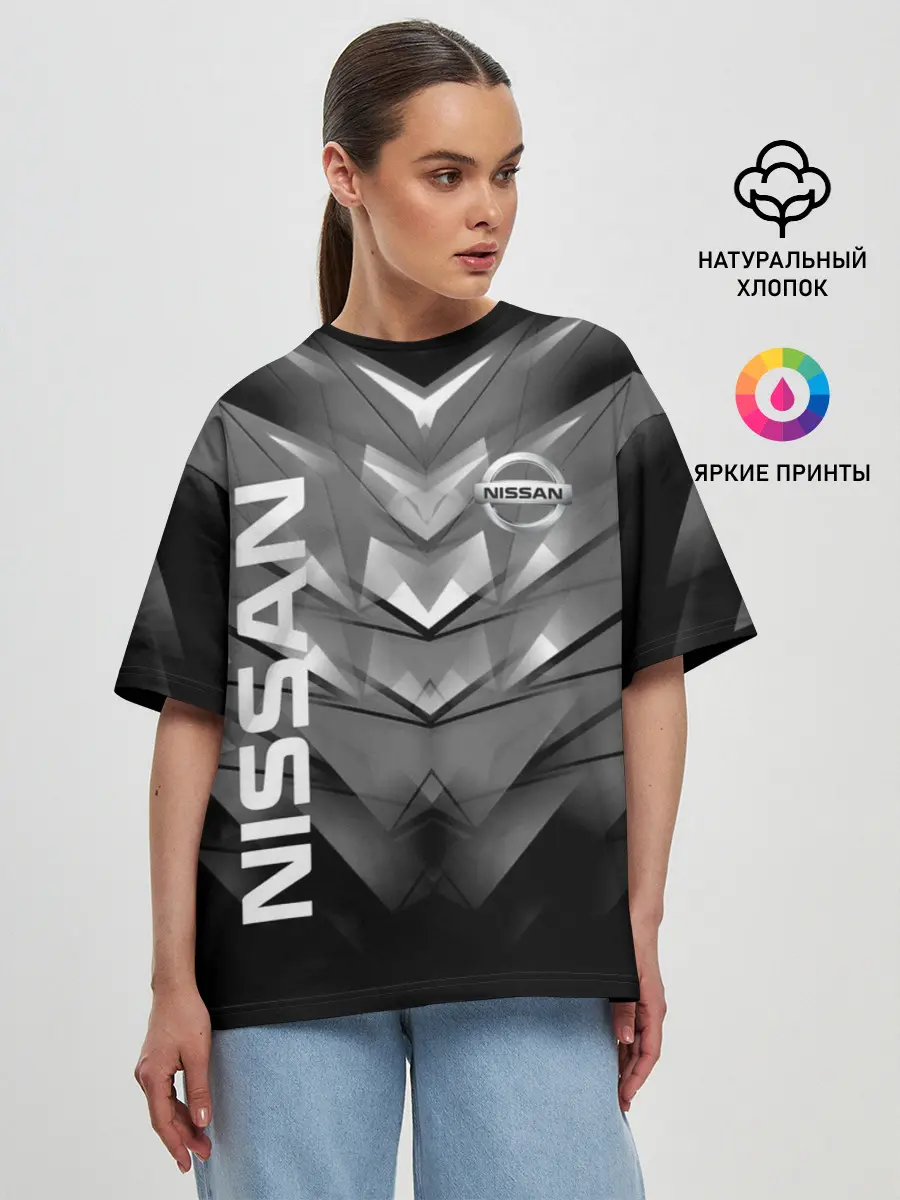 Женская футболка оверсайз / NISSAN.