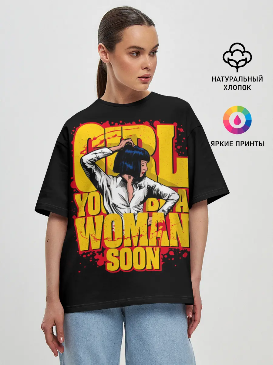 Женская футболка оверсайз / Криминальное чтиво