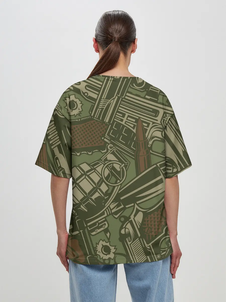 Женская футболка оверсайз / Военный инвентарь | Military equipment