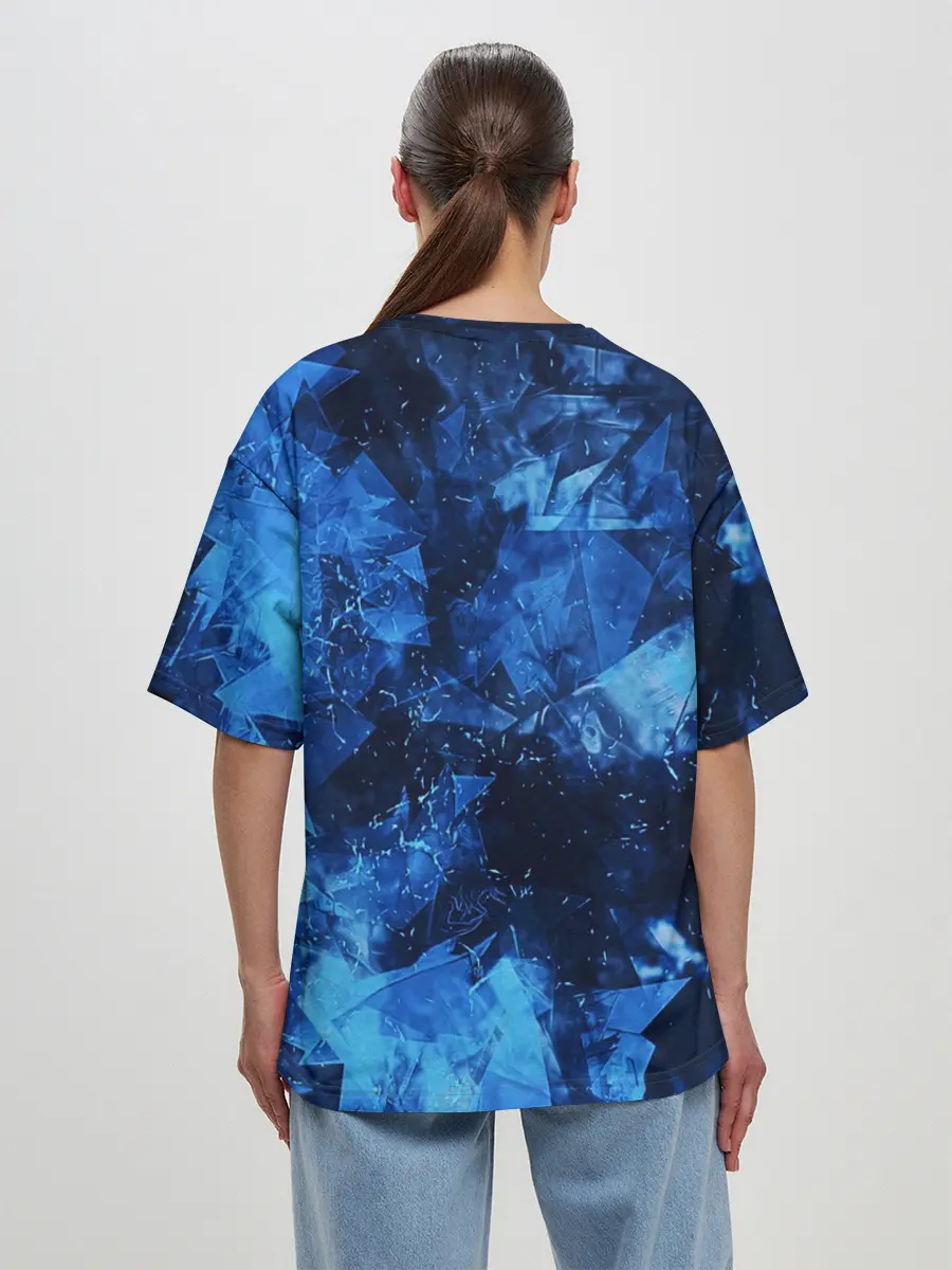 Женская футболка оверсайз / Blue Abstraction
