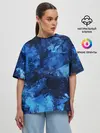 Женская футболка оверсайз / Blue Abstraction