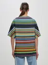 Женская футболка оверсайз / РАзноцыетные линии полосы хаос