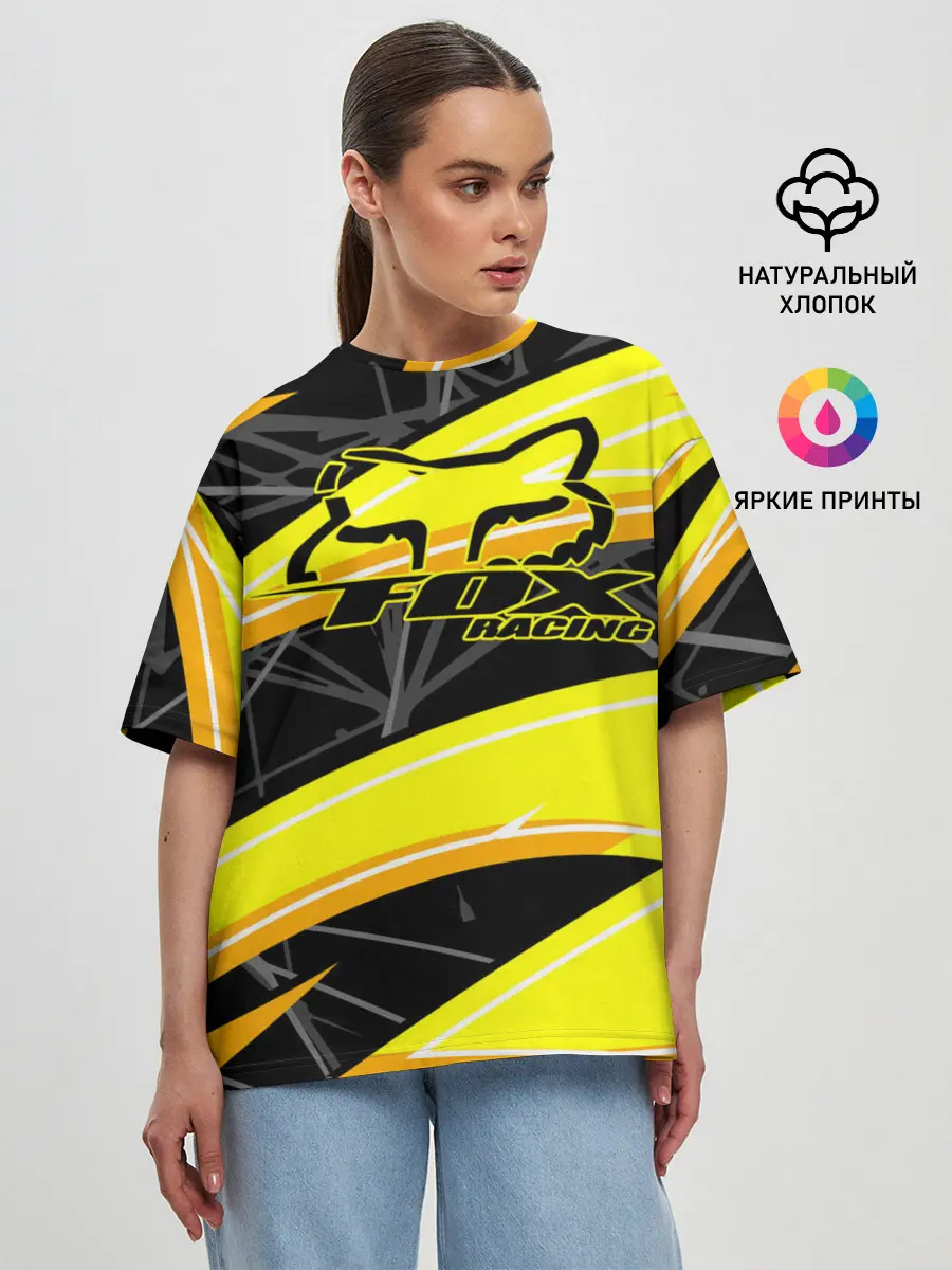 Женская футболка оверсайз / Форма для мотокросса FOX