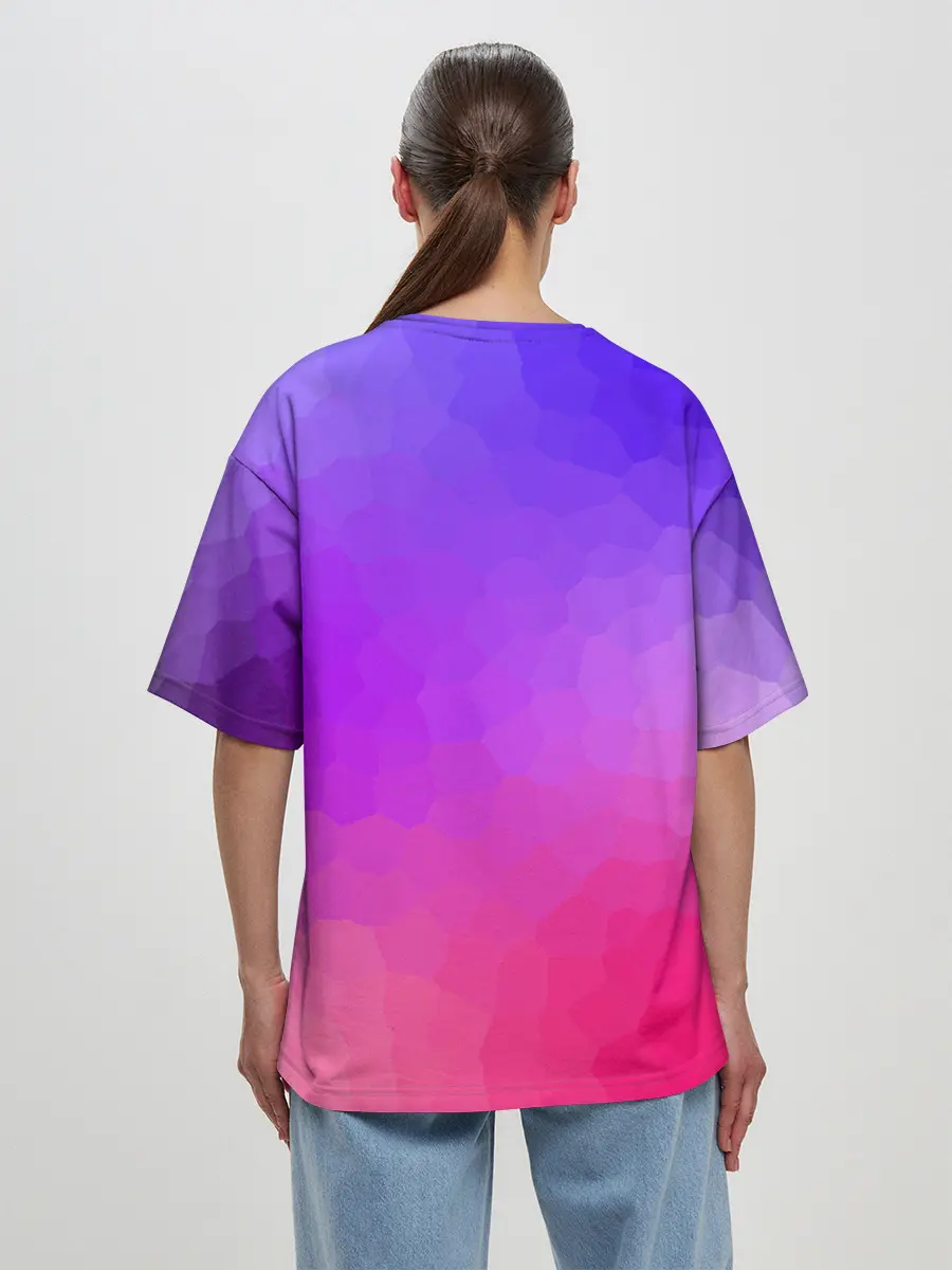 Женская футболка оверсайз / фиолетовый кристалл