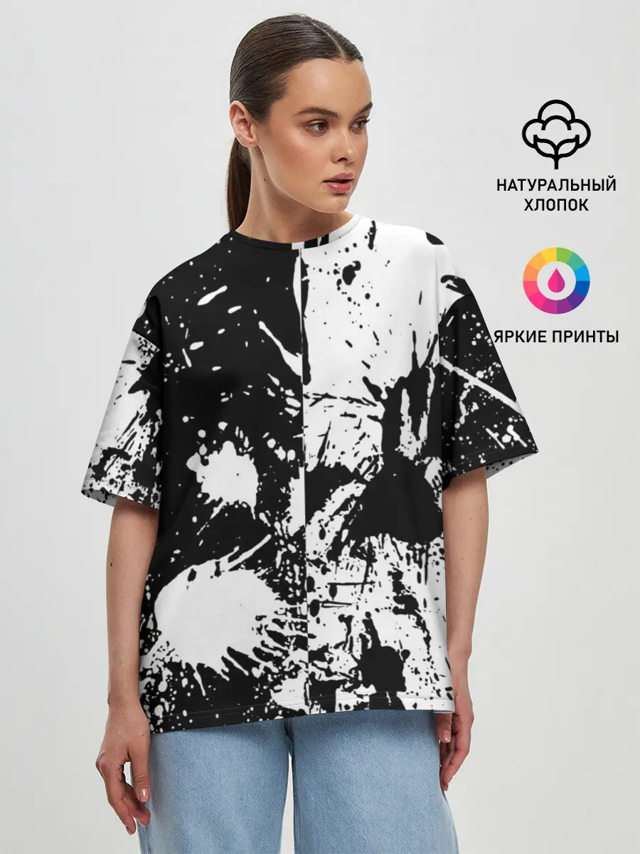 Женская футболка оверсайз / КРАСКА И НИЧЕГО ЛИШНЕГО!
