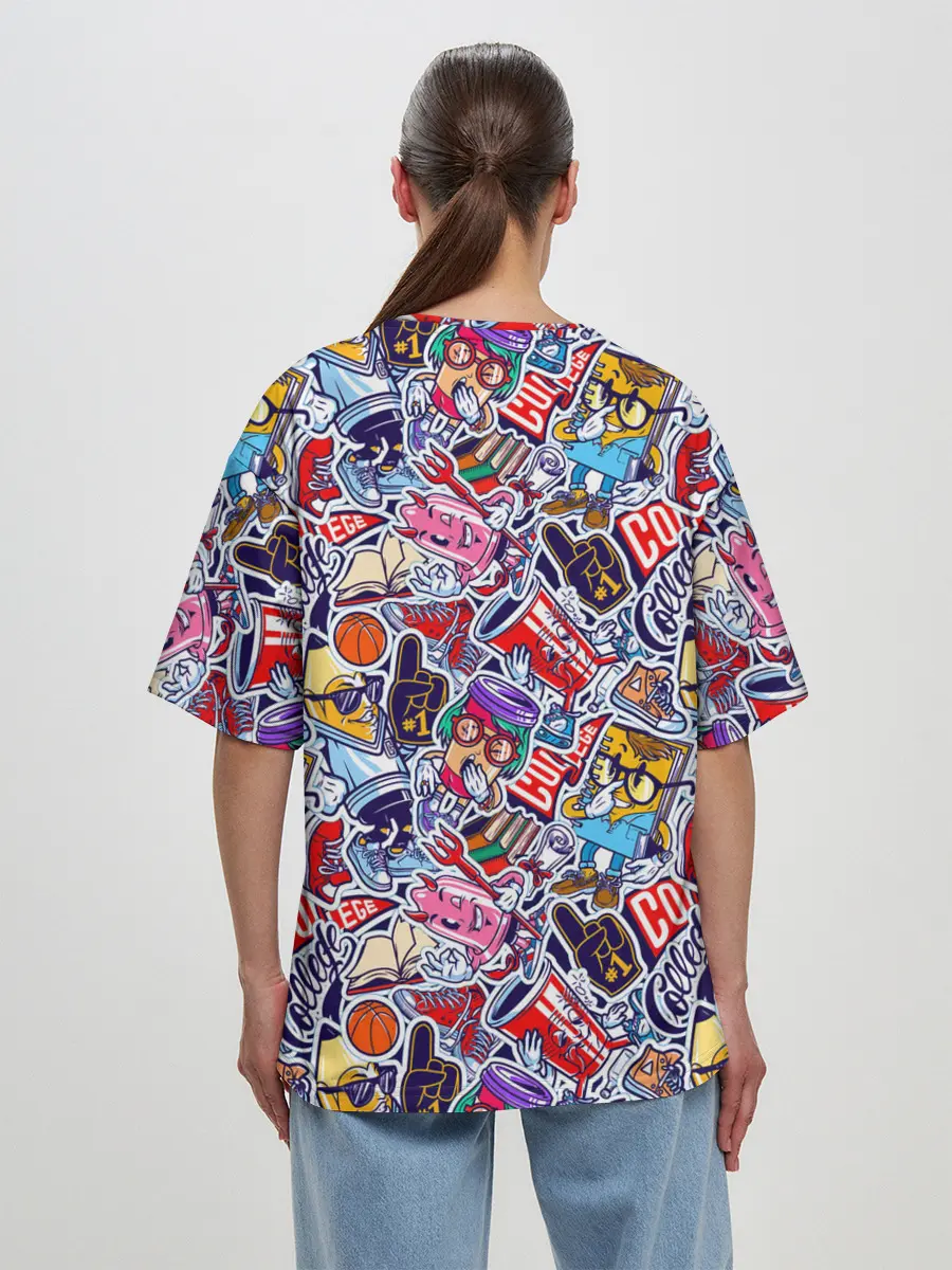 Женская футболка оверсайз / Стикерпак