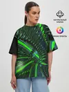 Женская футболка оверсайз / DIGITAL NEON GREEN
