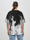 Женская футболка оверсайз / ЧЕРНО БЕЛЫЙ ОГОНЬ
