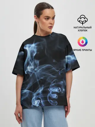 Женская футболка оверсайз / ДЫМ