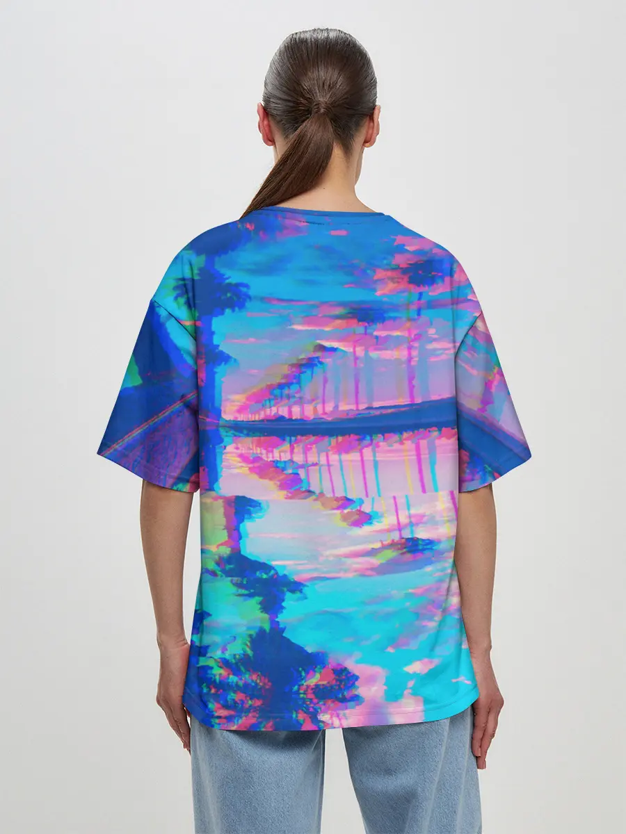 Женская футболка оверсайз / ГАВАЙИ ГЛИТЧ