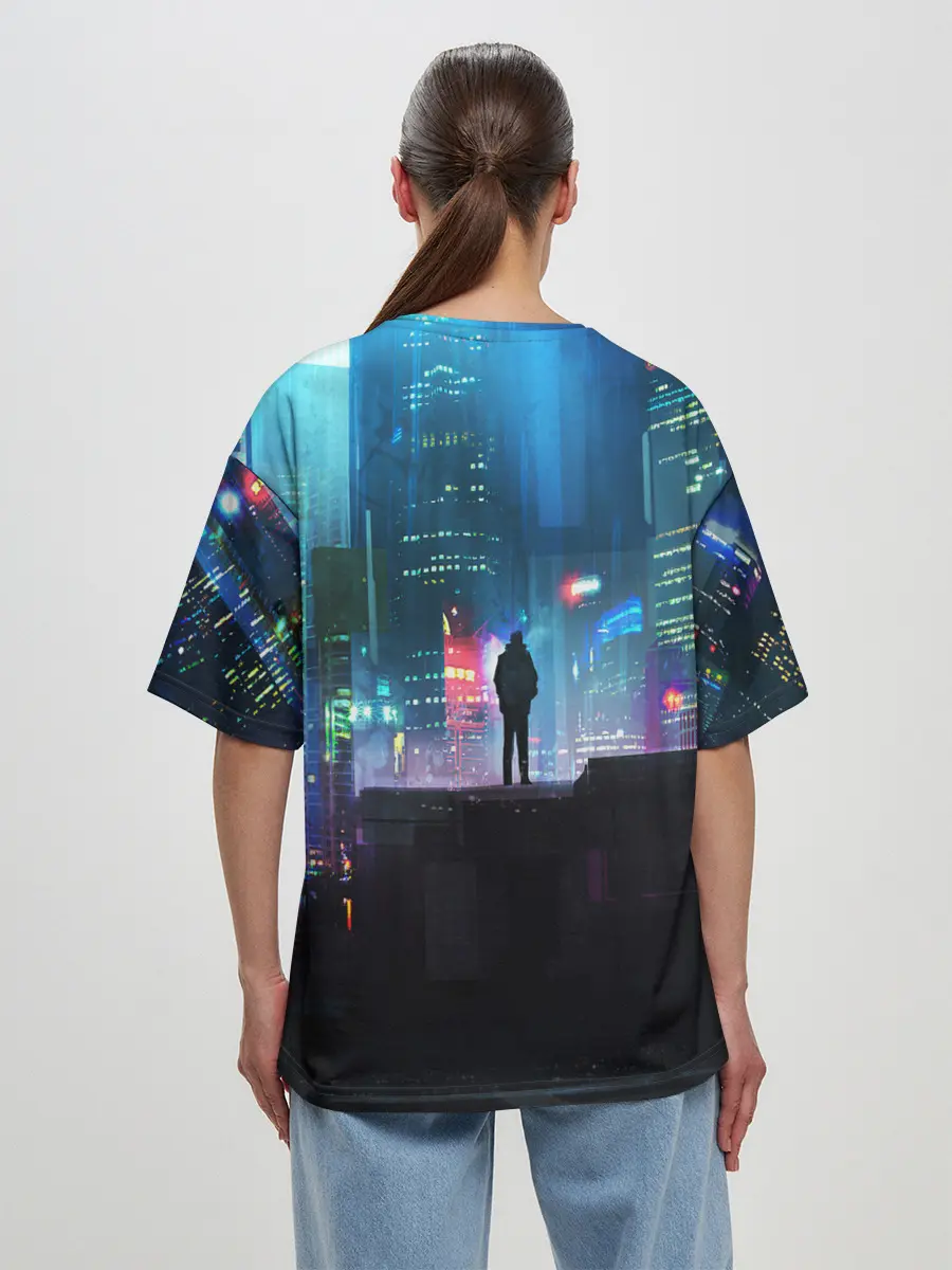 Женская футболка оверсайз / CITY NEON