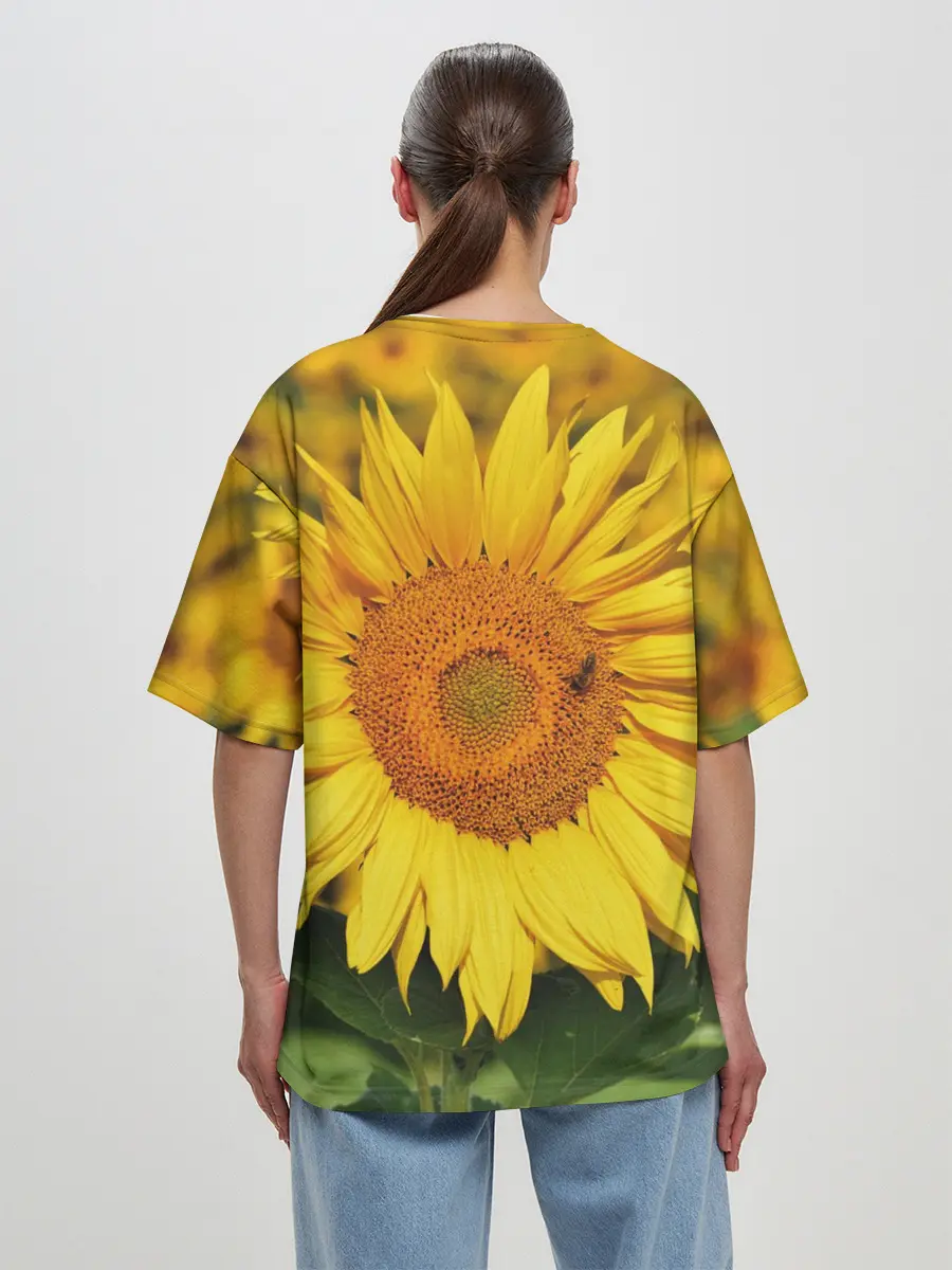 Женская футболка оверсайз / Подсолнух