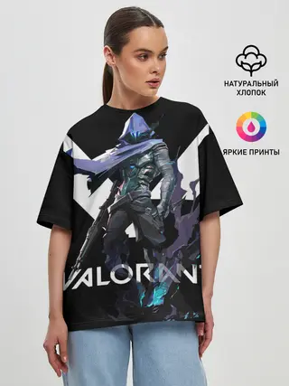 Женская футболка оверсайз / VALORANT OMEN