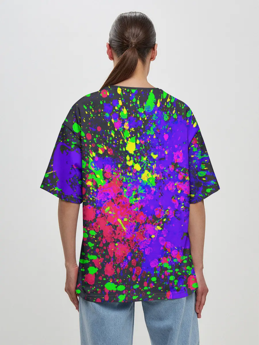 Женская футболка оверсайз / КИСЛОТНЫЕ БРЫЗГИ