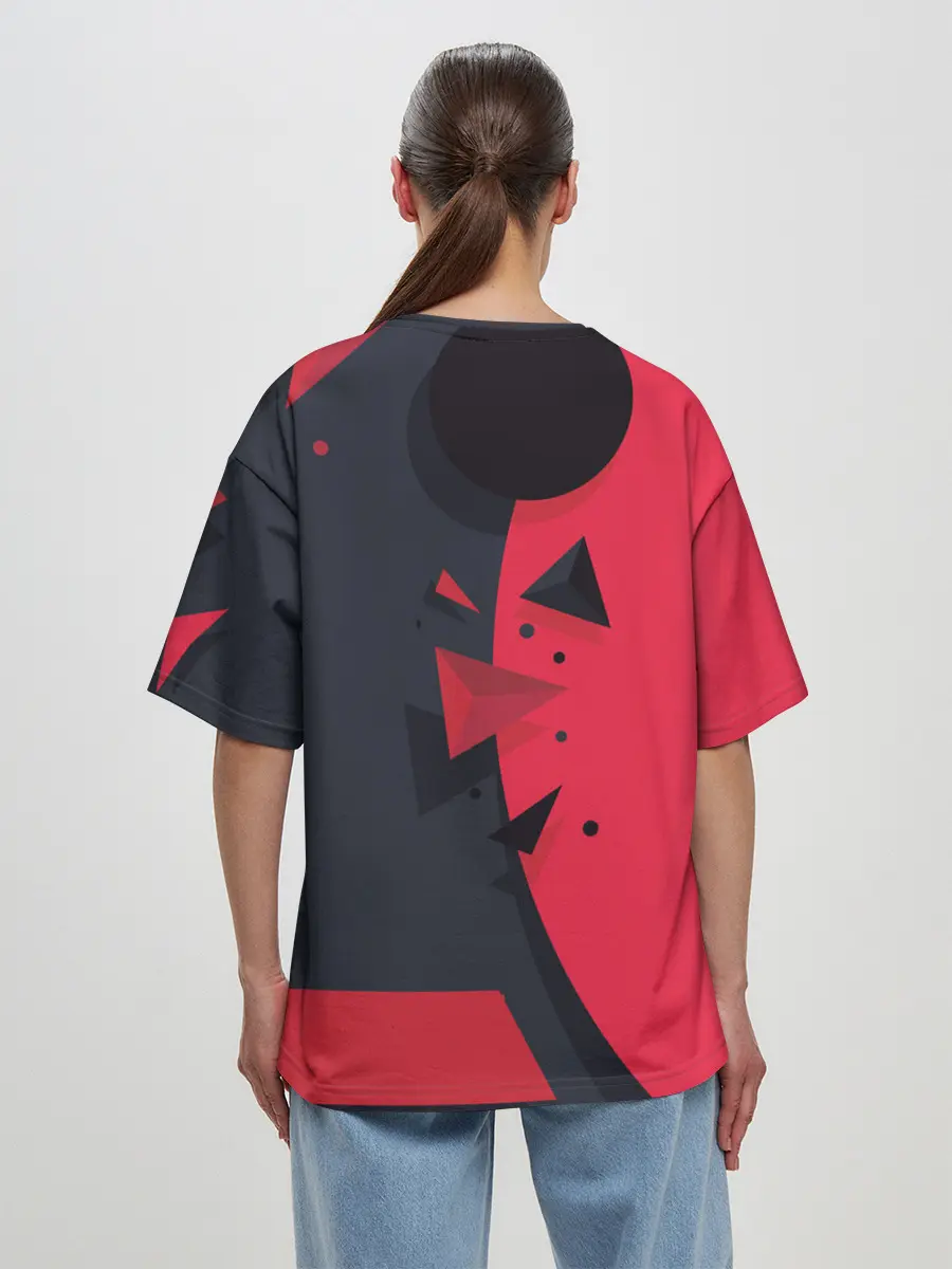 Женская футболка оверсайз / KILLA красная