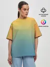 Женская футболка оверсайз / Мягкий летний градиент