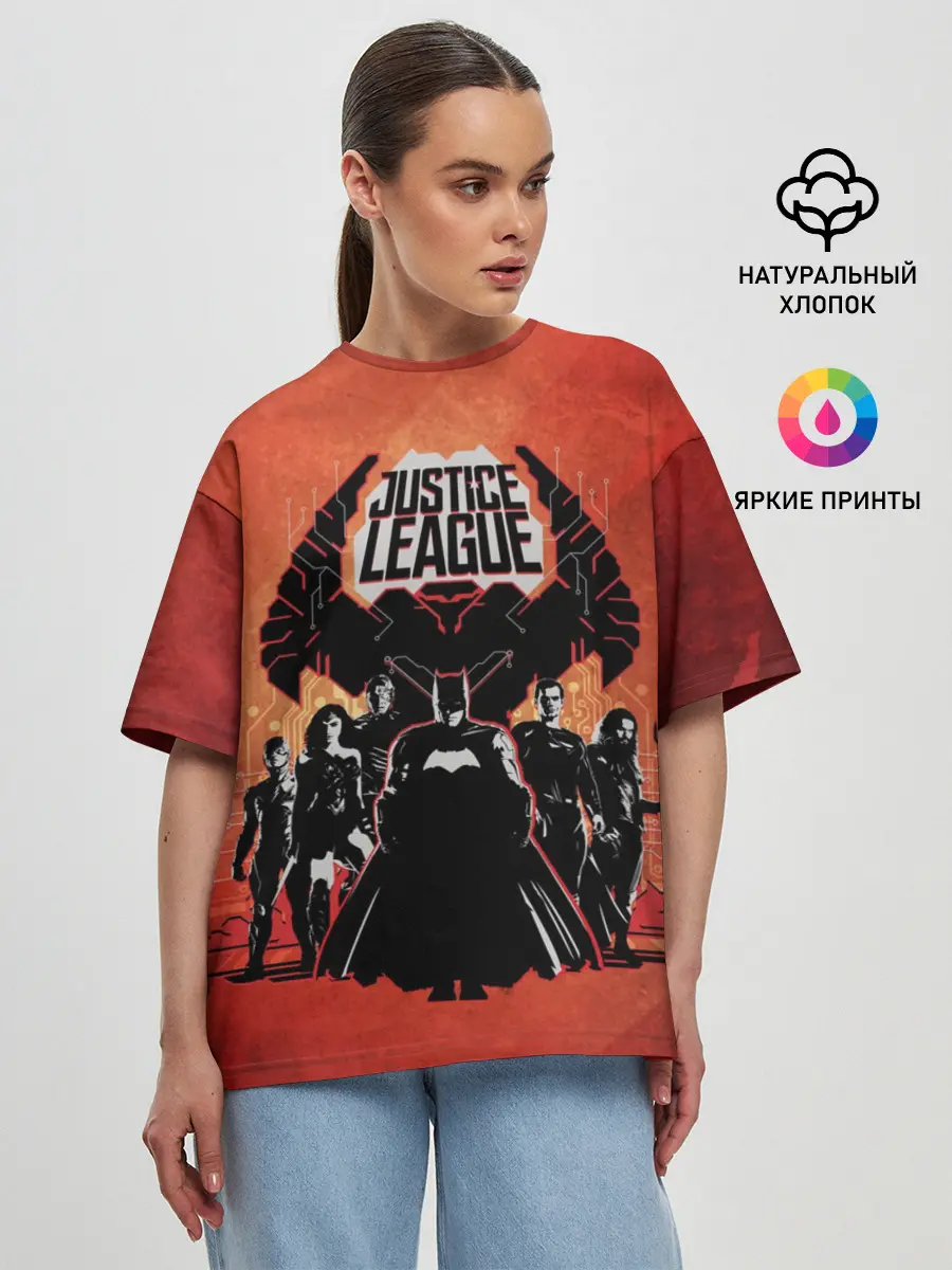 Женская футболка оверсайз / Justice League