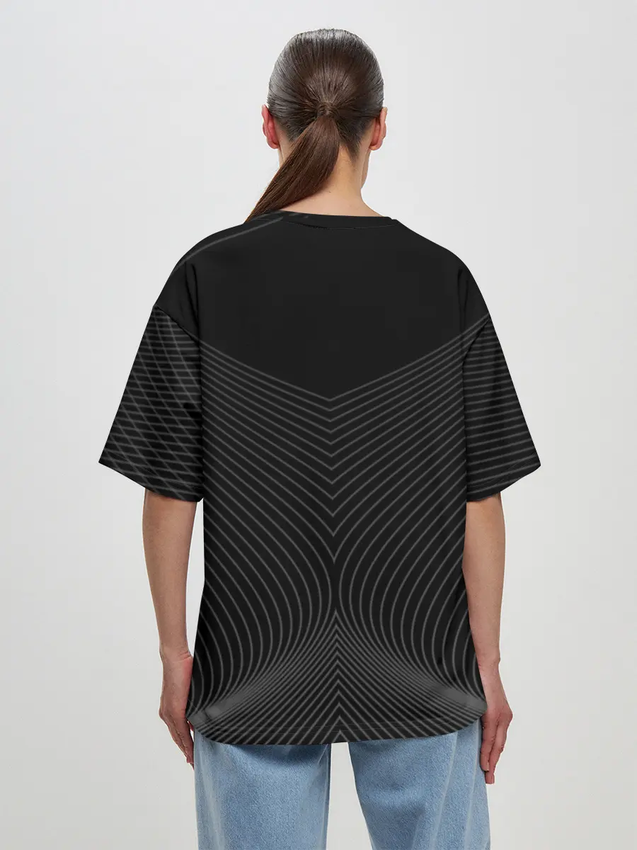 Женская футболка оверсайз / Барселона Black