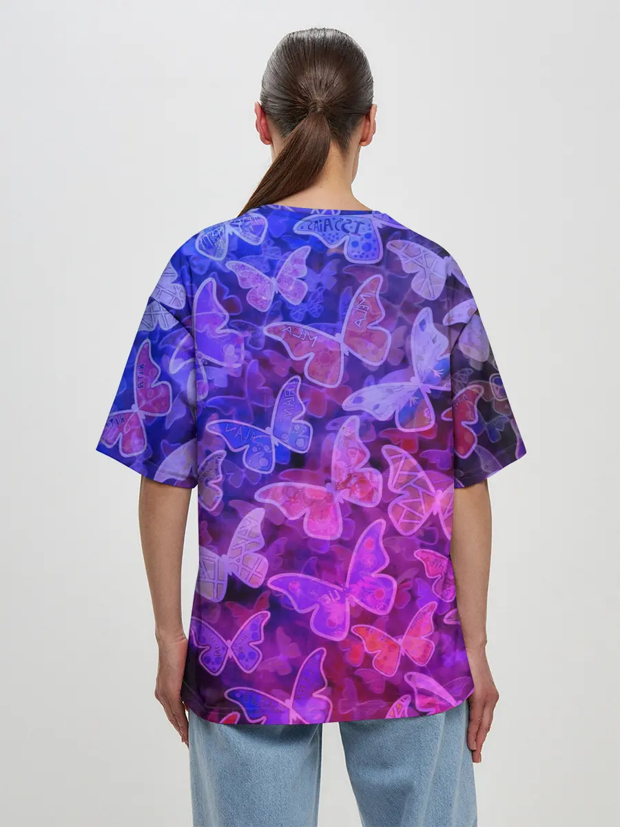 Женская футболка оверсайз / Стеклянный рой