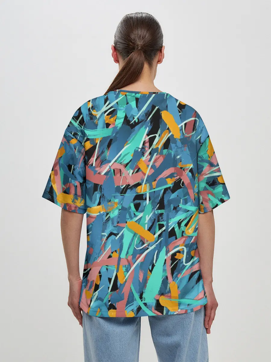 Женская футболка оверсайз / Яркие краски