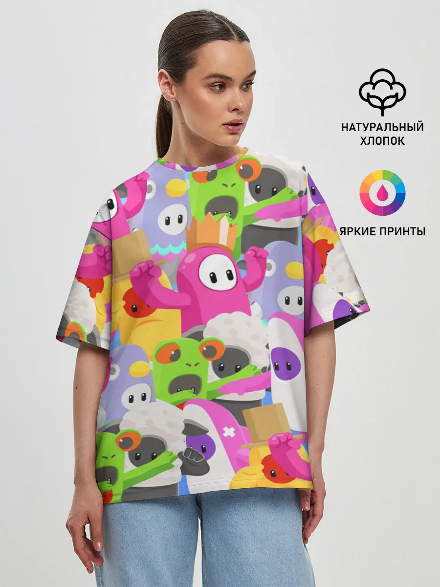 Женская футболка оверсайз / Fall Guys