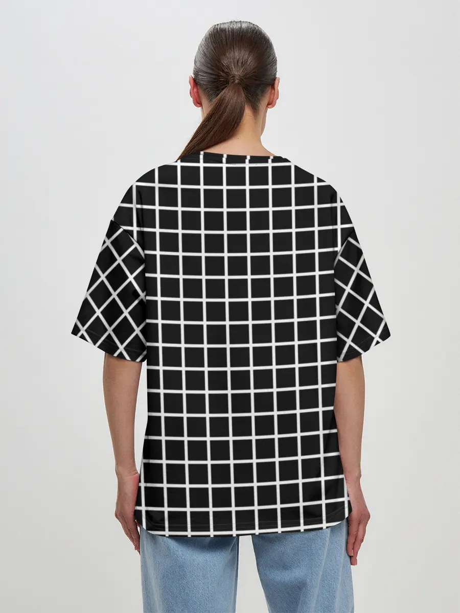 Женская футболка оверсайз / Клечатая