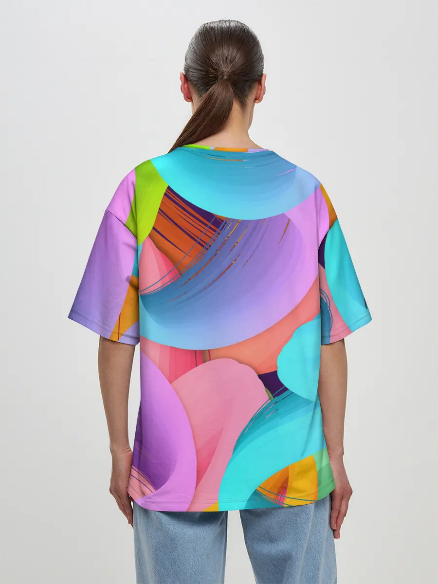 Женская футболка оверсайз / абстракция