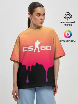 Женская футболка оверсайз / CS GO GRADIENT