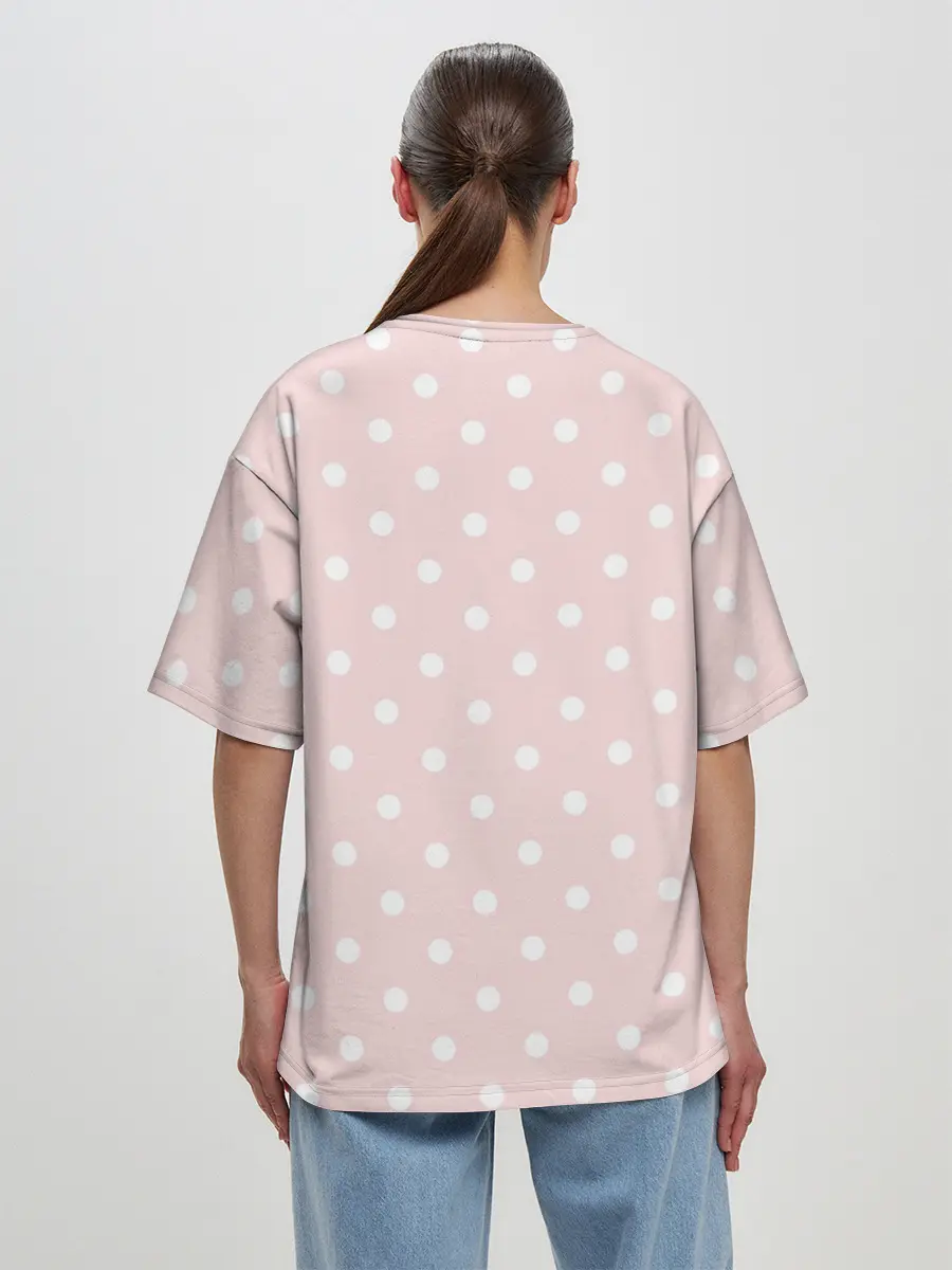 Женская футболка оверсайз / мелкий горох