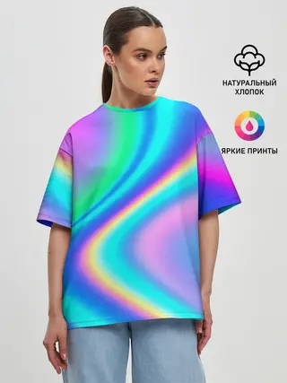 Женская футболка оверсайз / ГРАДИЕНТ