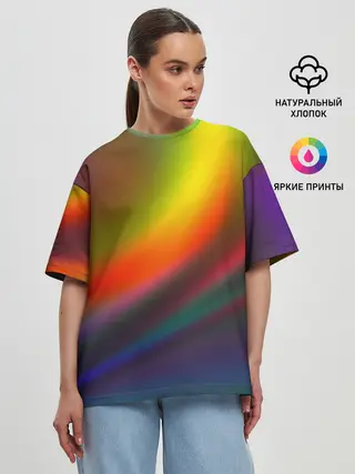 Женская футболка оверсайз / ГРАДИЕНТ