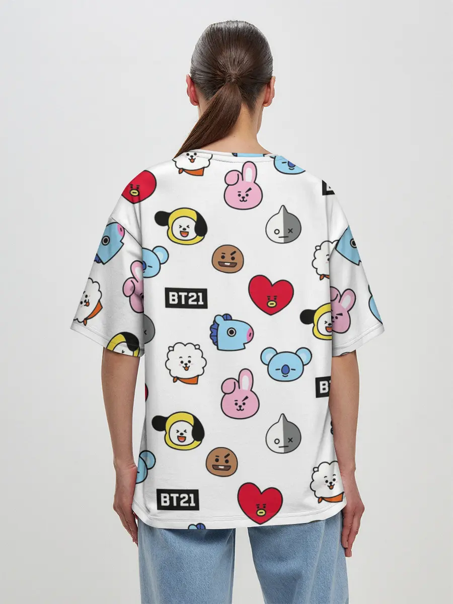 Женская футболка оверсайз / BTS | БТС | BANGTAN BOYS | BT21